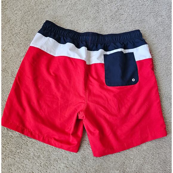 Speedo Swim Trunks Mens 2XL Red USA Patriotic Colorblock Board Shorts - Picture 2 of 8